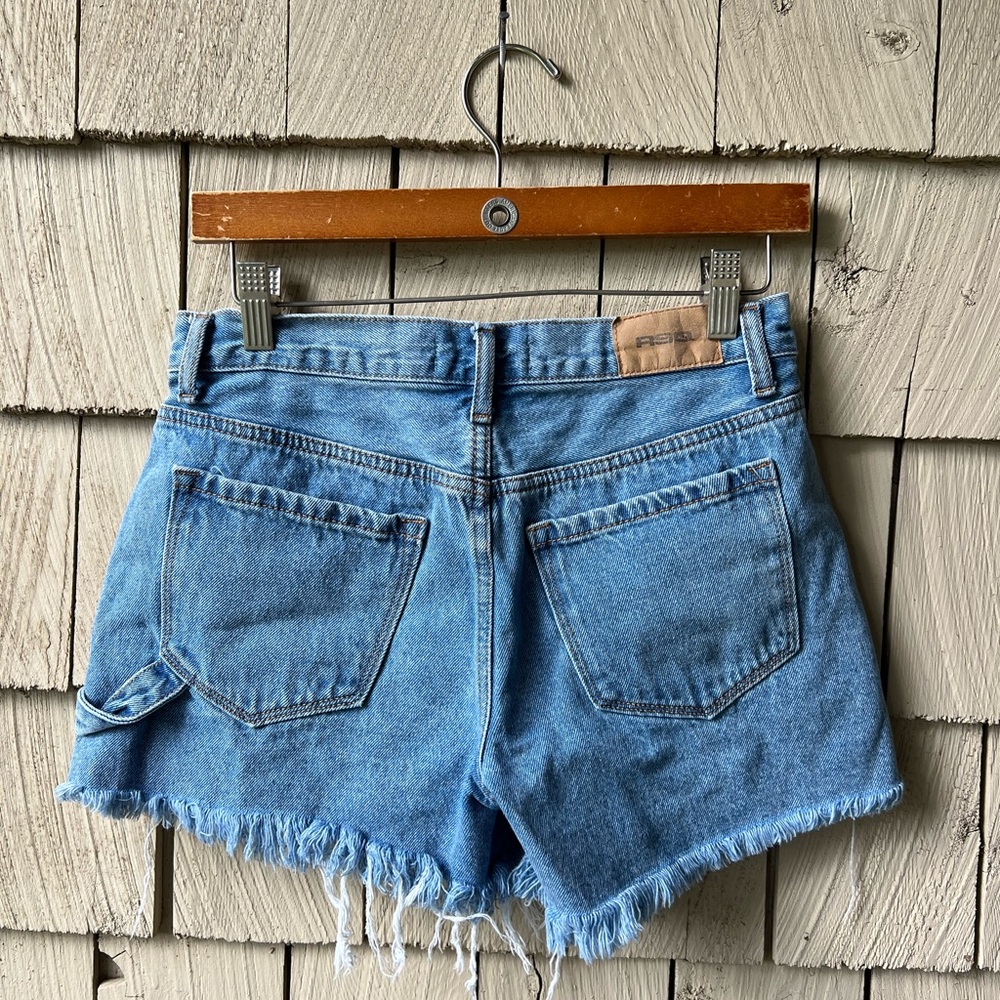 RSQ Blue Jean Shorts High-Waisted Distressed